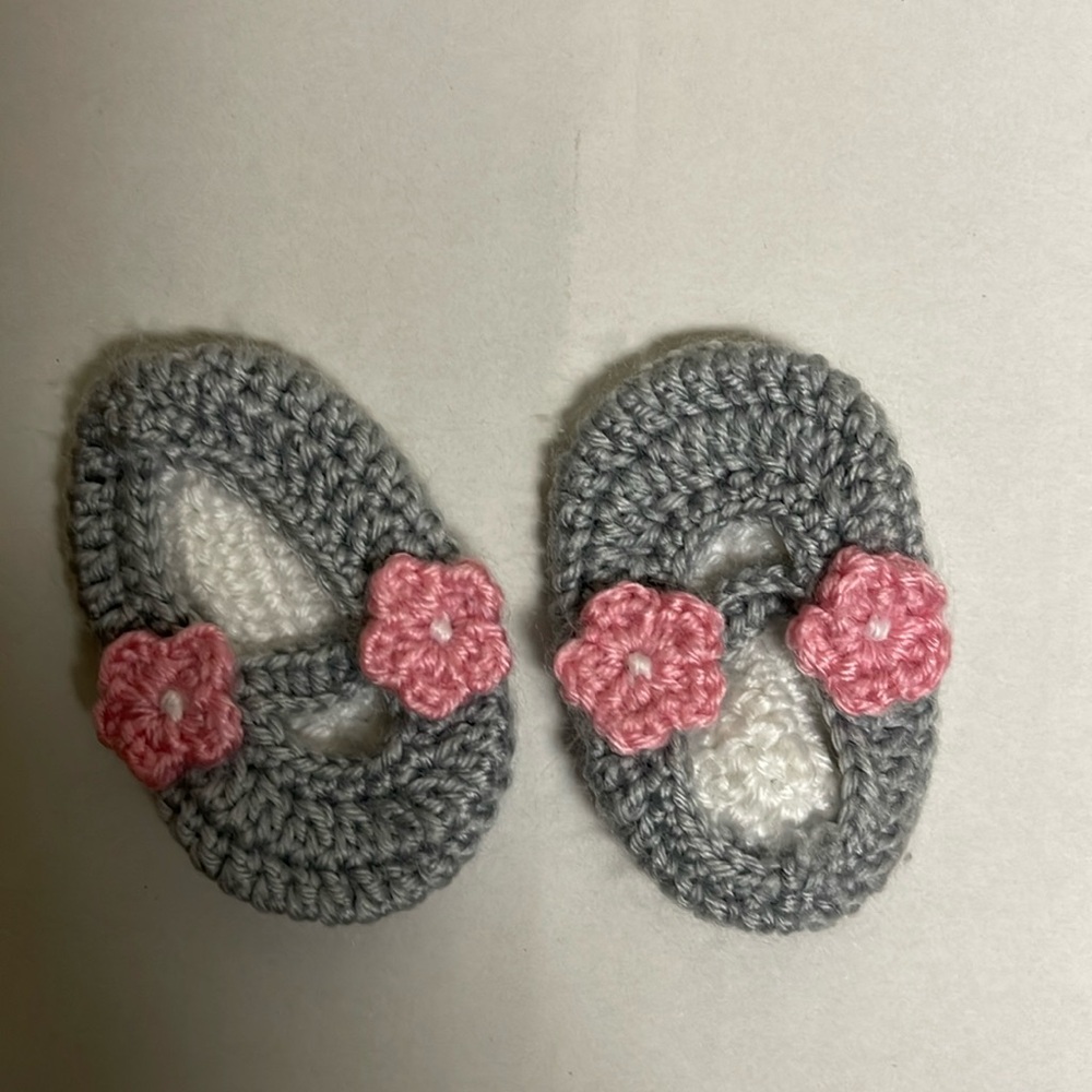 Handmade booties. For 3 month